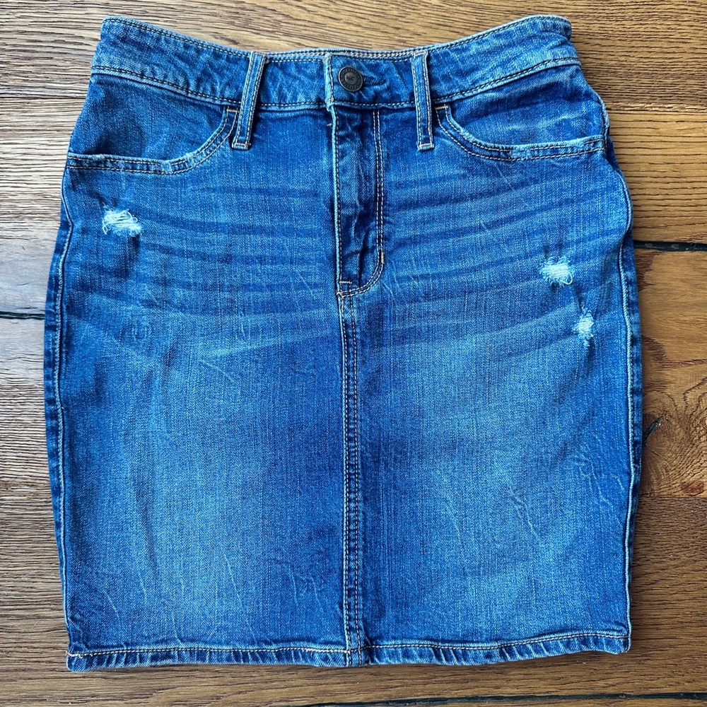 Y2K Vintage Hollister Denim Distressed Pencil Skirt
